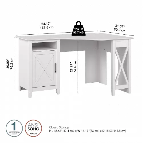 White oak corner desk discount