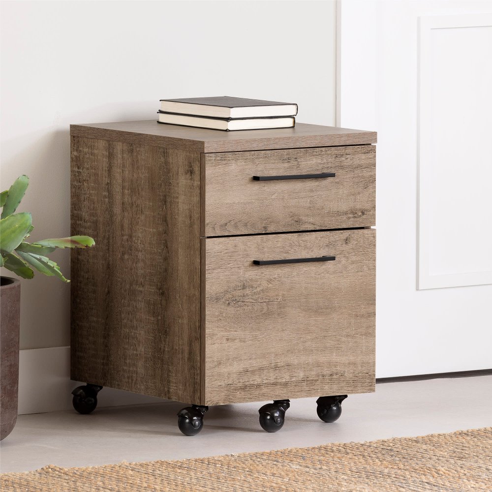 Interface Weathered Oak Mobile File Cabinet - South Shore