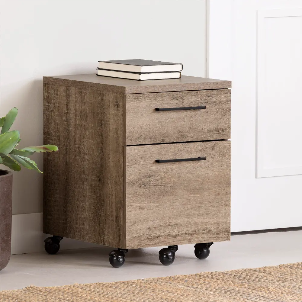 13380 Interface Weathered Oak Mobile File Cabinet - South Shore-1
