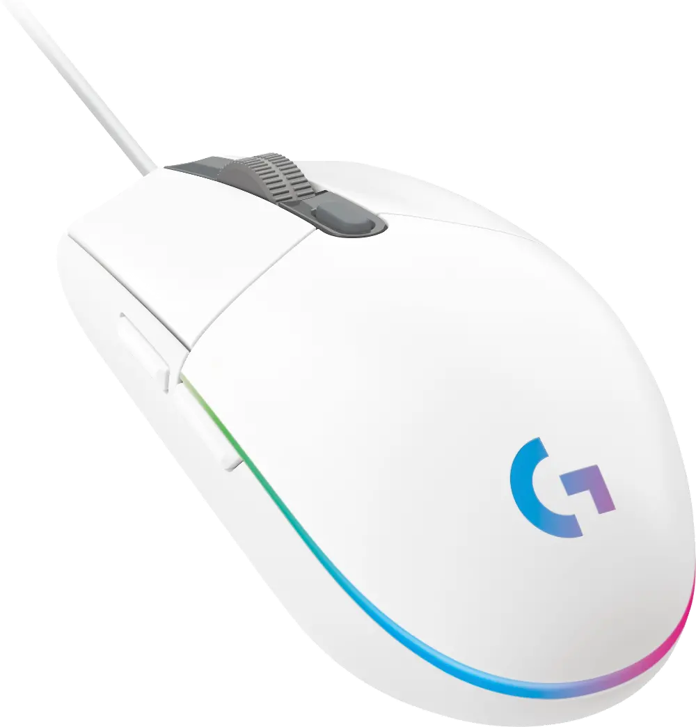 Logitech White G203 LIGHTSYNC Wired Mouse-1