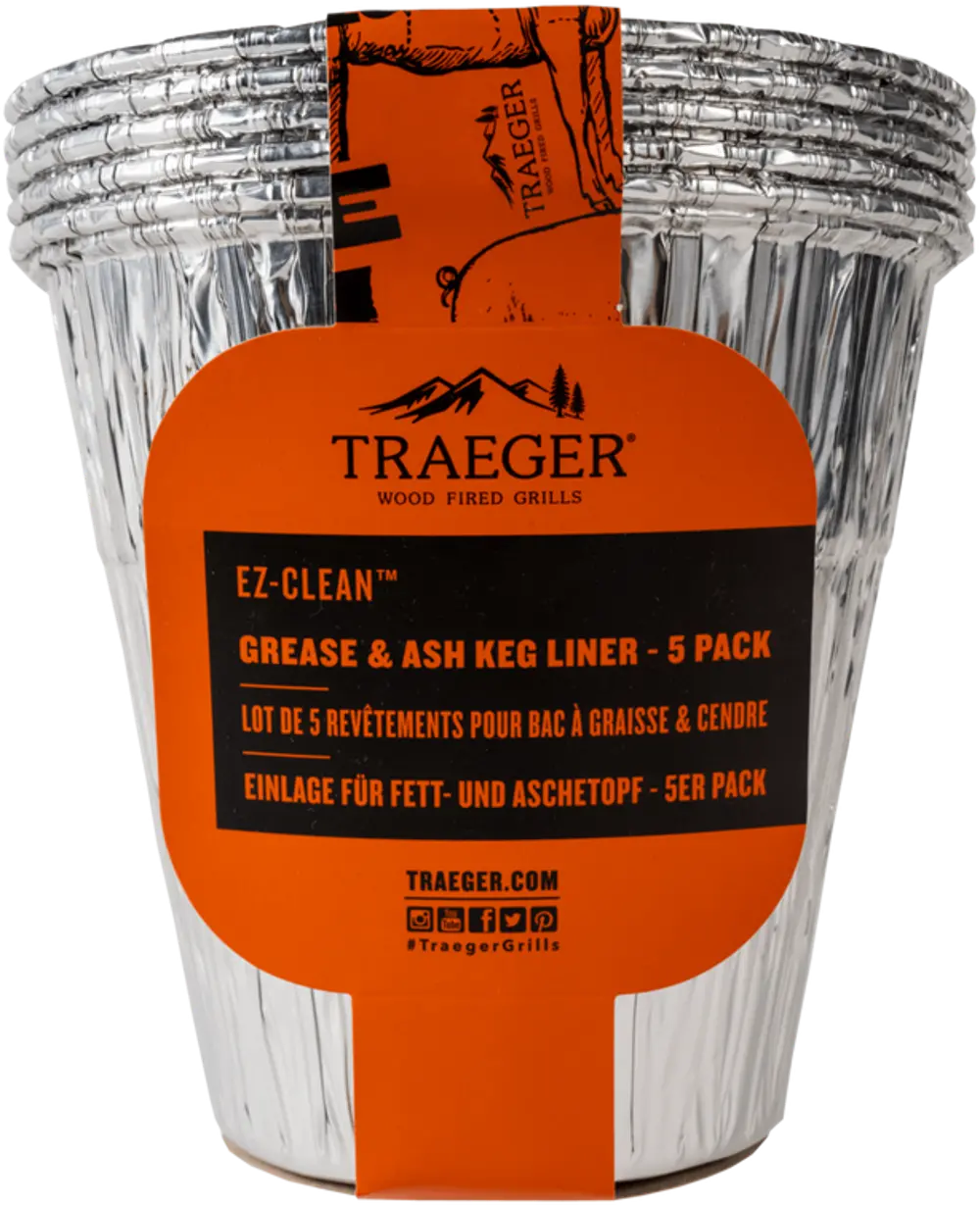 BAC608 Traeger EZ-Clean Grease & Ash Keg Liner - 5 Pack-1