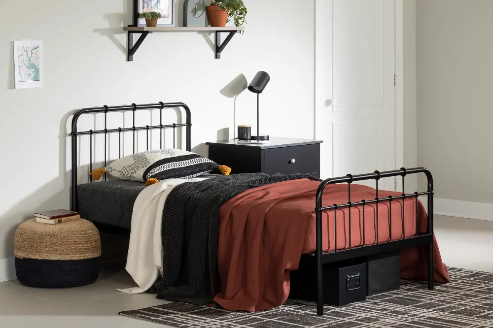 13832 Vito Black Metal Twin Bed - South Shore-1