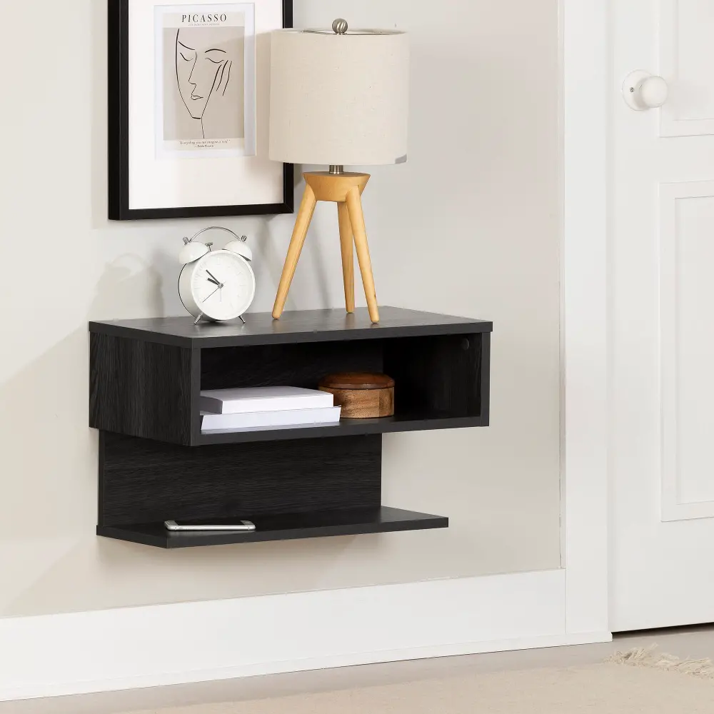13844 Fusion Gray Oak Floating Nightstand - South Shore-1