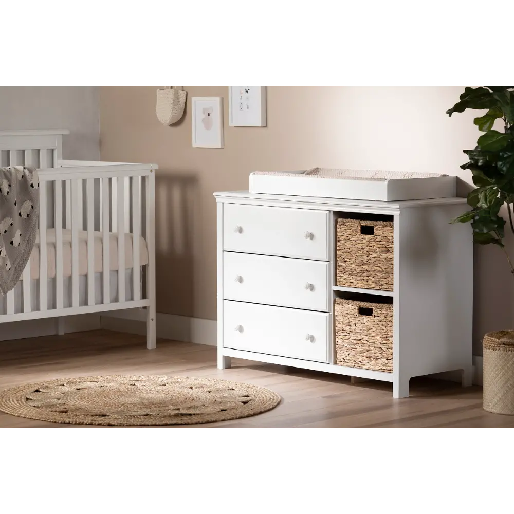 14124 Cotton Candy White Changing Table - South Shore-1