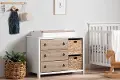 14125 Cotton Candy Oak and White Changing Table - South Shore