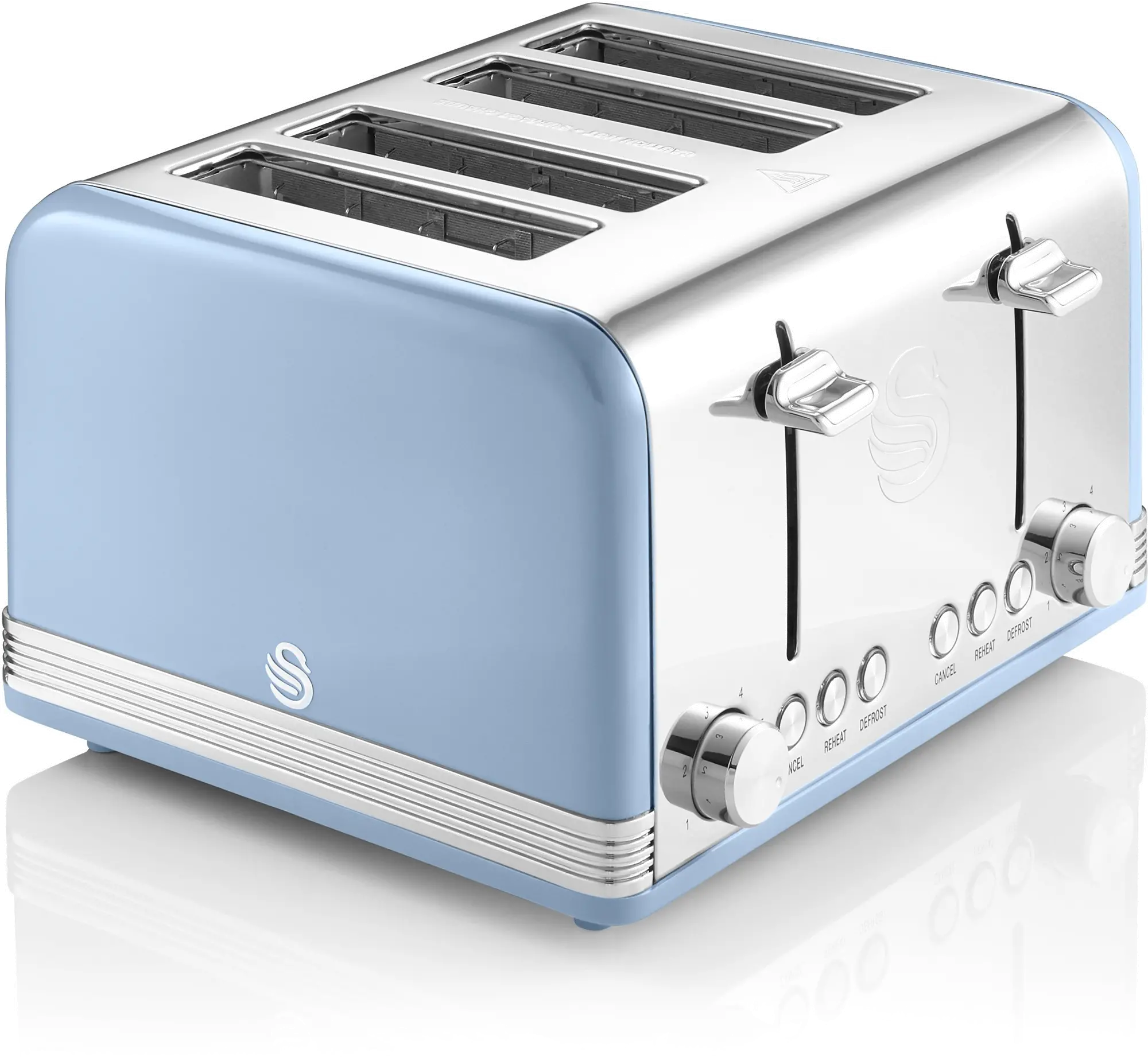 Swan Blue Retro 4-Slice Toaster