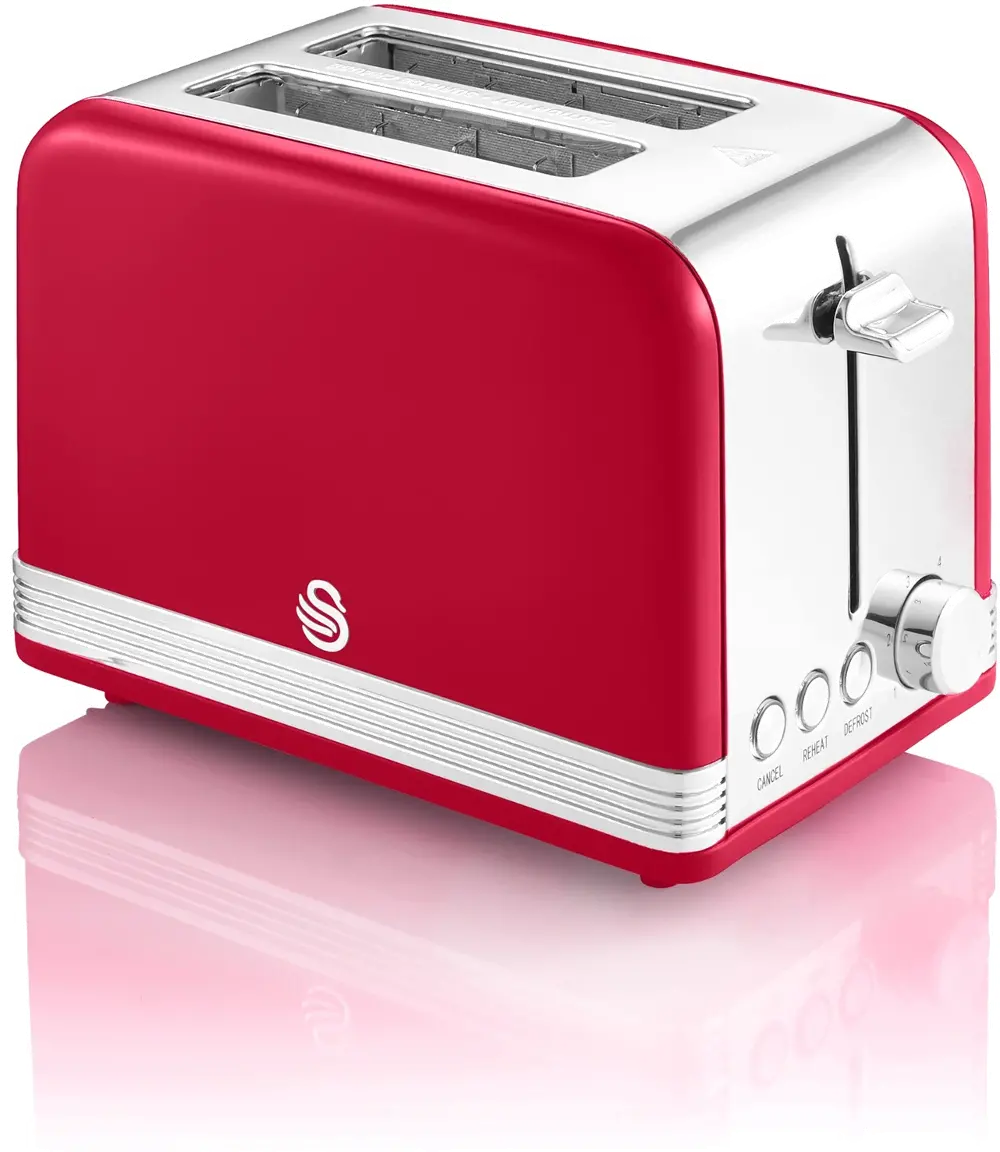 Swan Red Retro 2-Slice Toaster-1