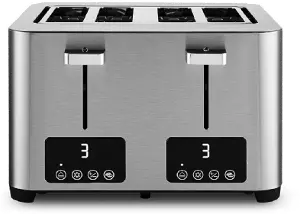 Salton Digital Long Slot 4 Slice Toaster, Stainless Steel