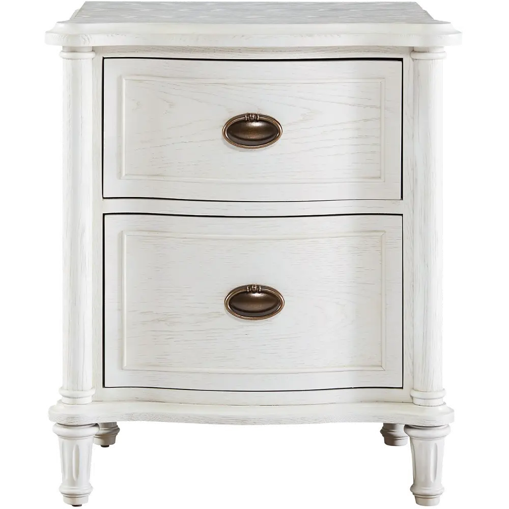 Modern Eclectic Cotton White Nightstand-1