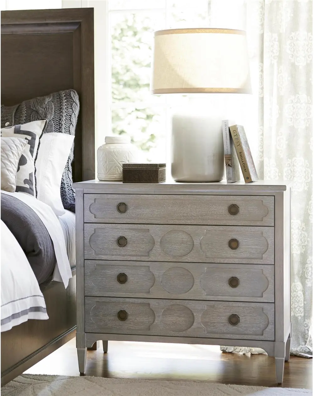 Modern Eclectic Smoke Gray 4 Drawer Chest-1
