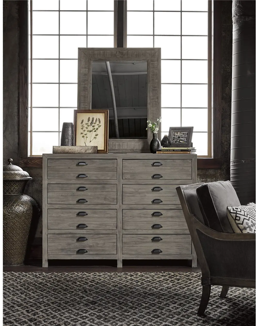 Modern Eclectic Gilmore Gray Dresser-1