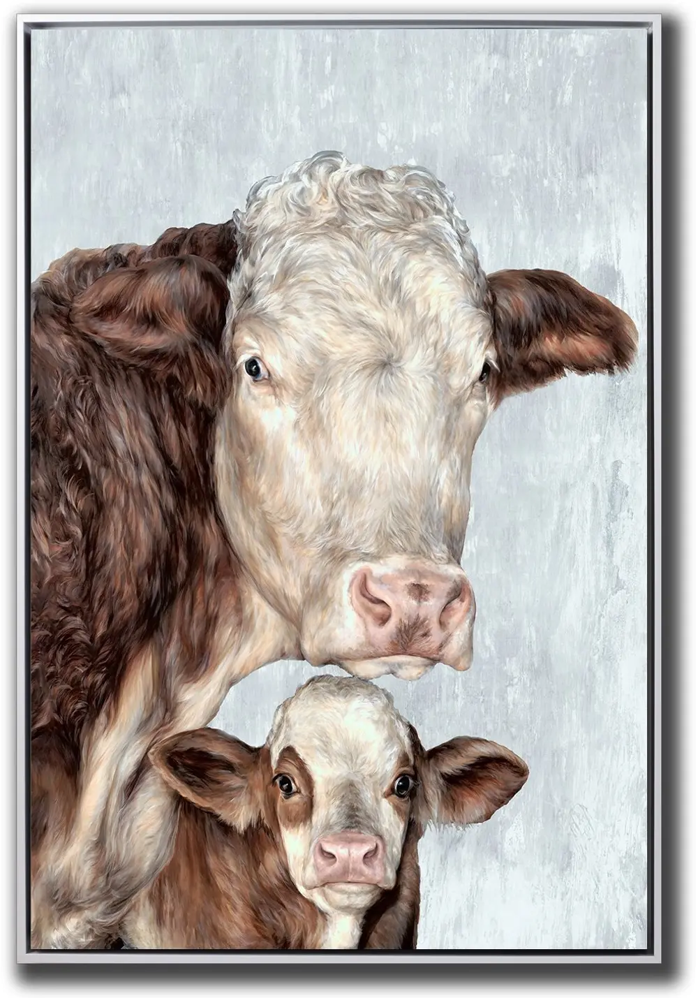 Cow Family Framed Canvas Wall Art-1