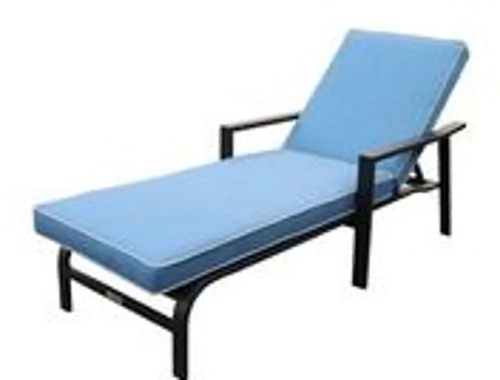 Genoa Blue Chaise Lounge with Cushion-1