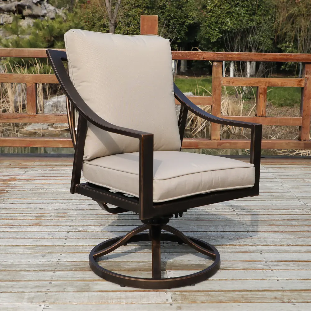 Taupe Swivel Rocker with Cushion-1