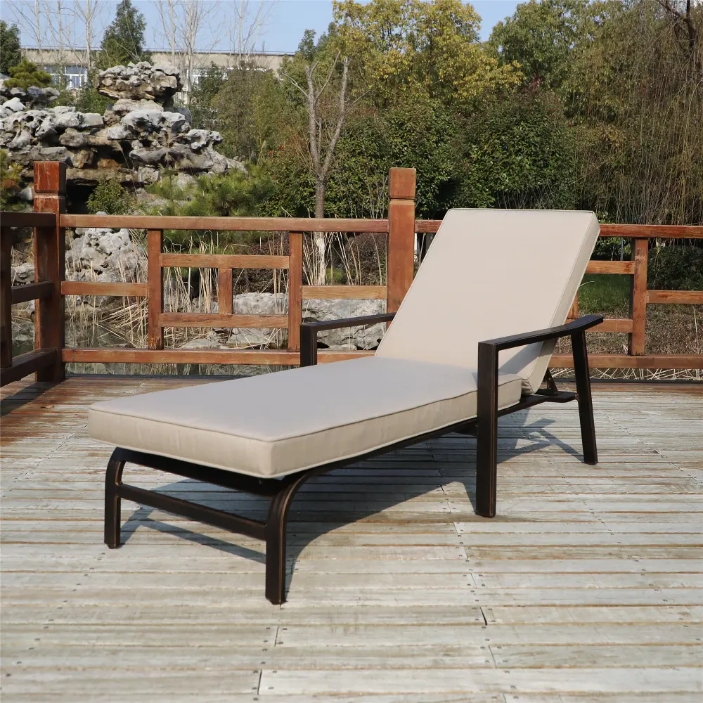 Genoa Taupe Chaise Lounge with Cushion-1