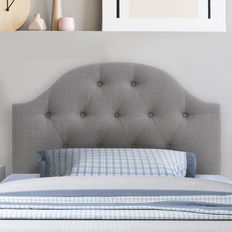 Calera Contemporary Twin Tufted Light, Light Gray Quilted Headboard