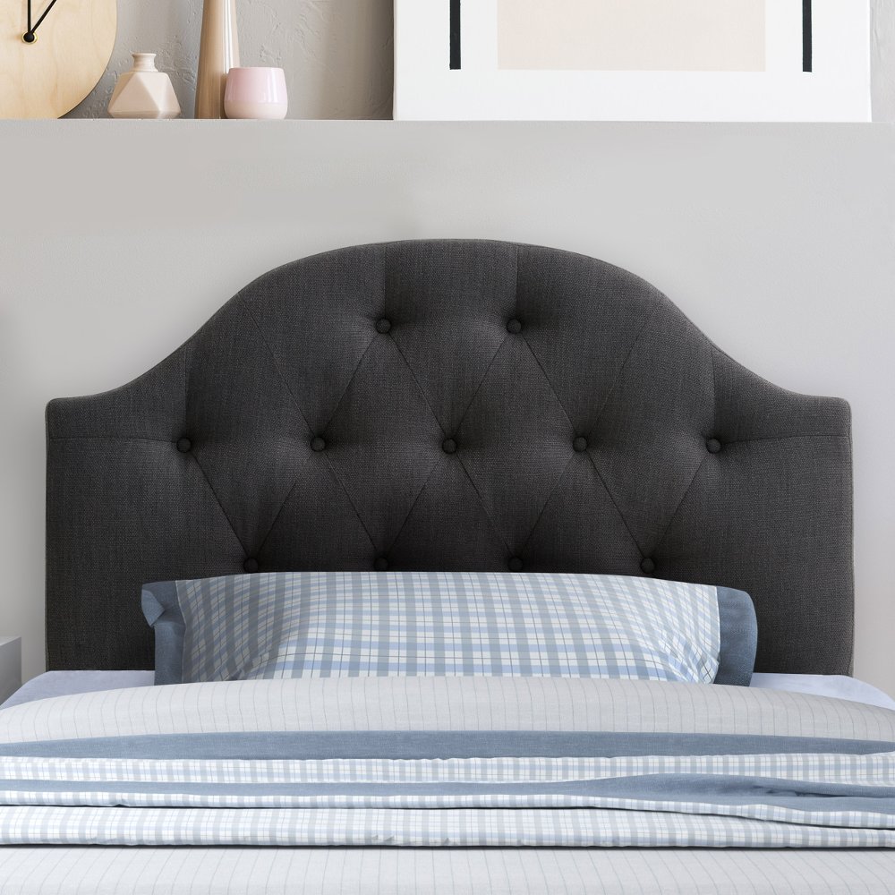 Calera Twin Tufted Dark Grey Fabric Headboard