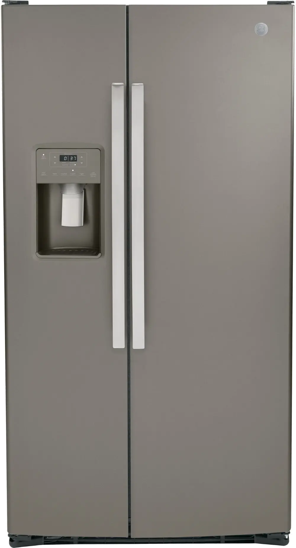 GSS25GMPES GE 25.1 cu ft Side by Side Refrigerator - Slate-1
