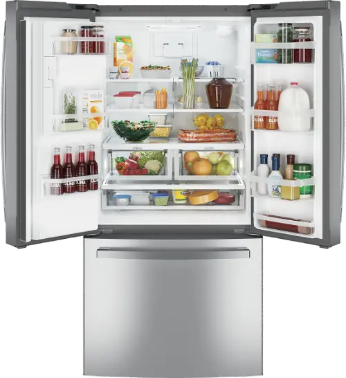 GE 23.6 cu ft French Door Refrigerator - 33W Stainless Steel