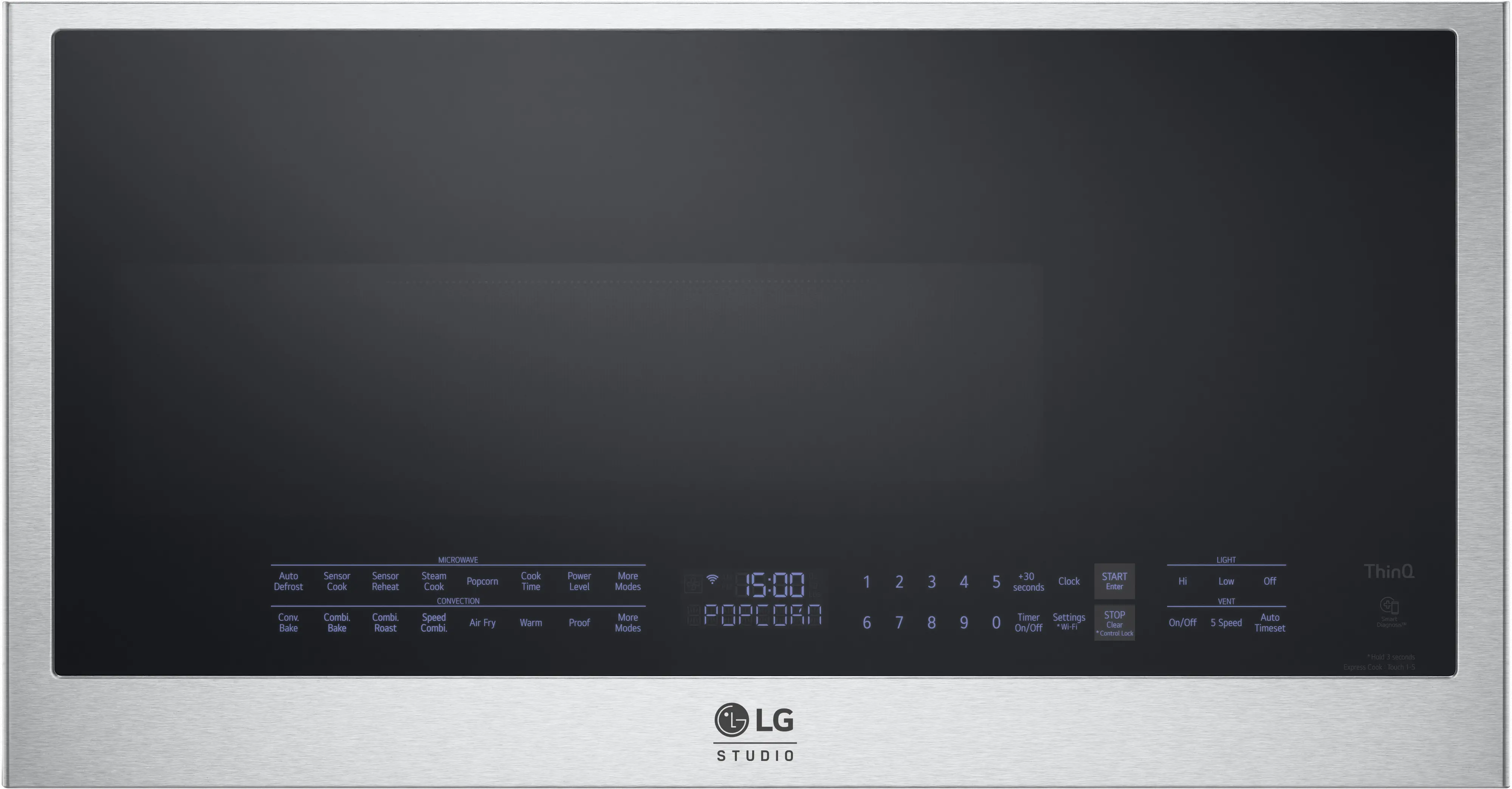 LG - Studio 1.7 Cu. ft. Convection Over-the-range Microwave with Air Fry - Stainless Steel