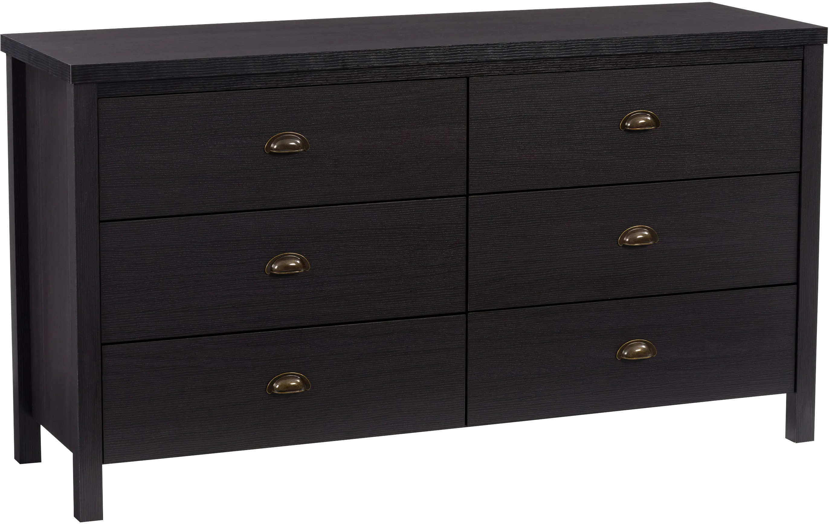 Photos - Dresser / Chests of Drawers CorLiving Boston Contemporary Black Six Drawer Dresser BSA-300-W 