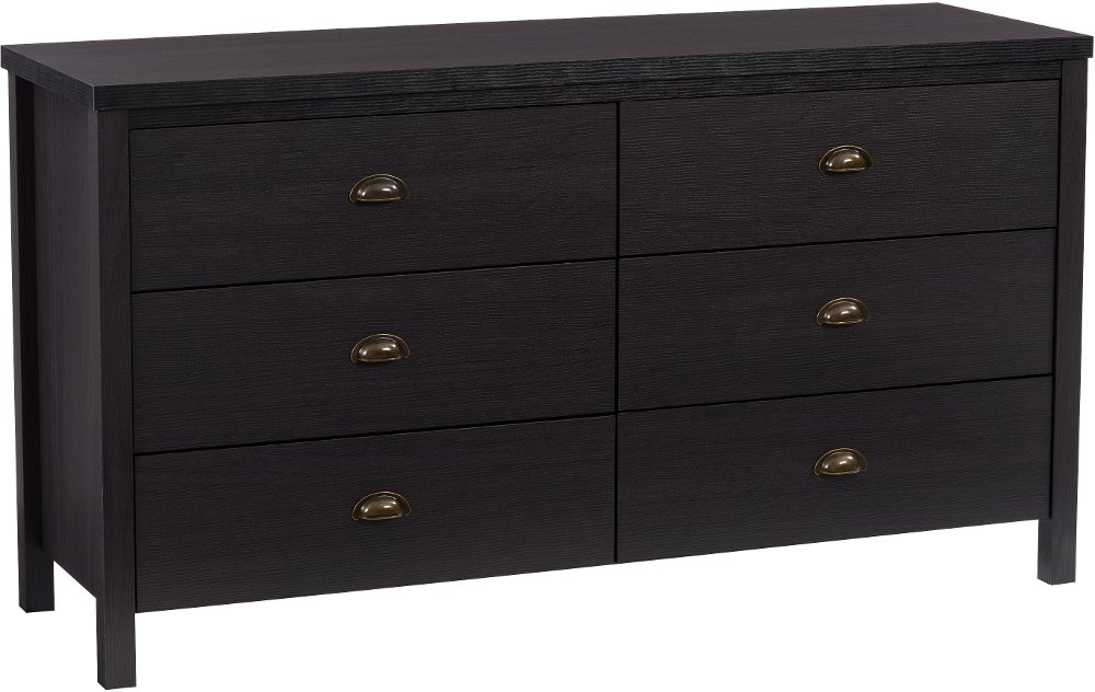 Boston Contemporary Black Six Drawer Dresser