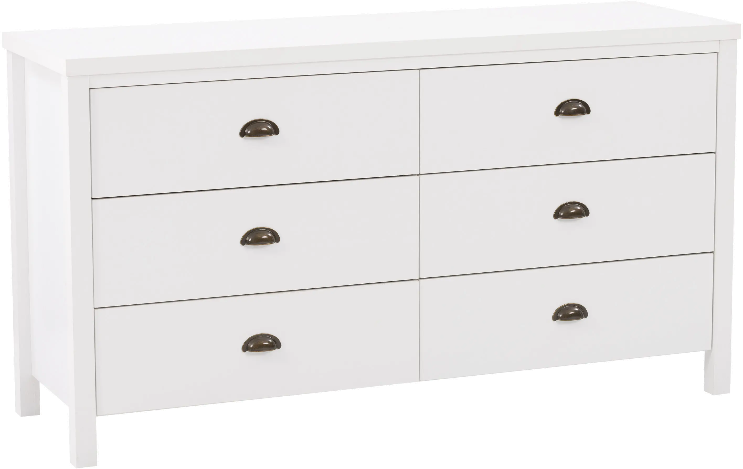 Photos - Dresser / Chests of Drawers CorLiving Boston Contemporary White Six Drawer Dresser BSA-301-W 