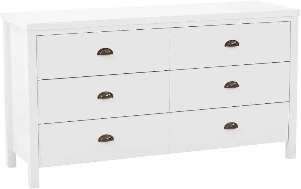 Boston Contemporary White Six Drawer Dresser | RC Willey