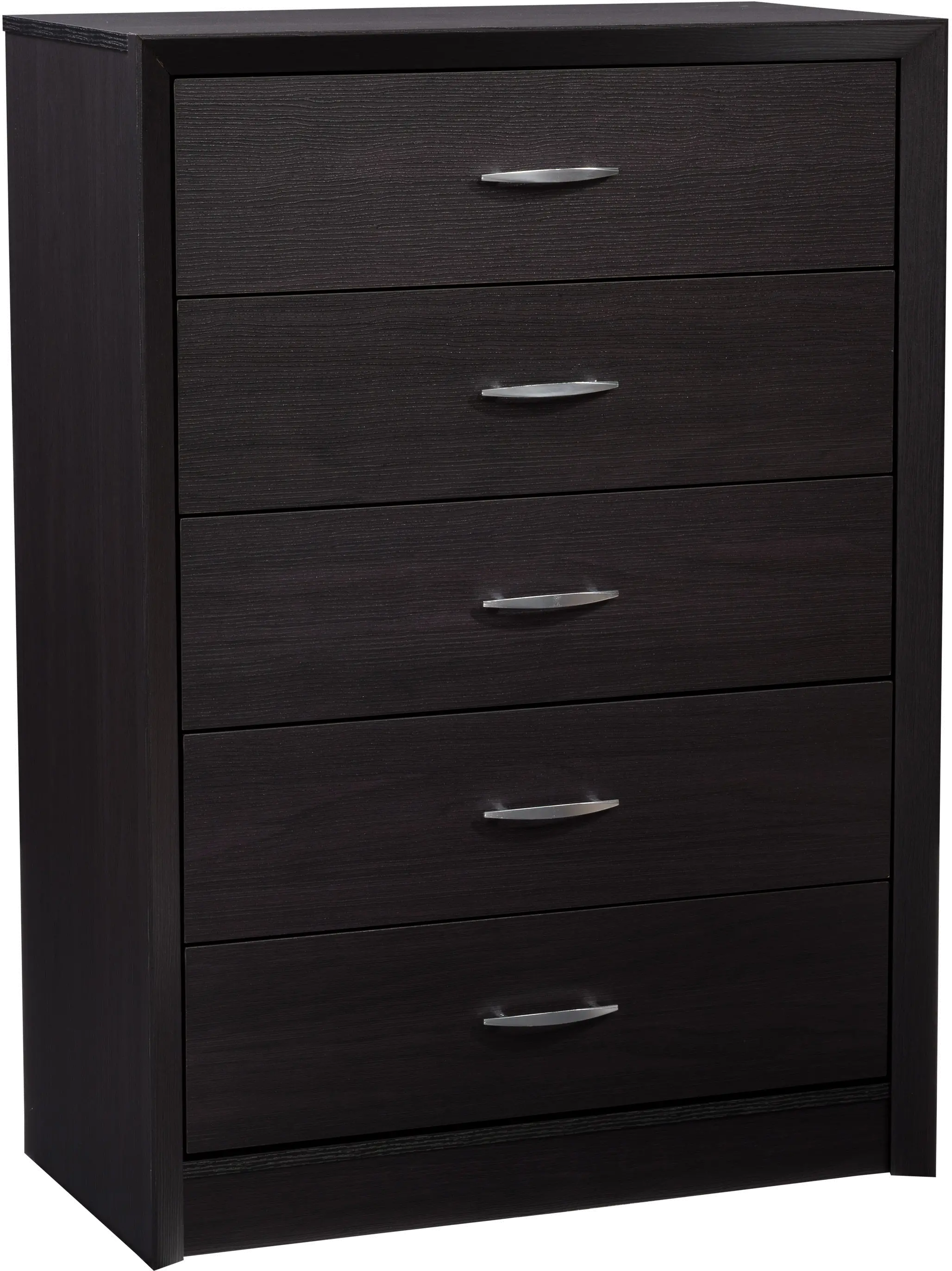 Photos - Dresser / Chests of Drawers CorLiving Newport Contemporary Black Five Drawer Tall Dresser NPT-300-T 