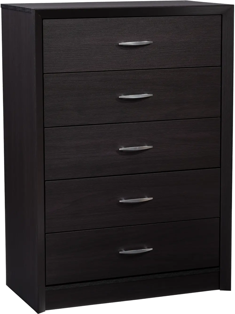 Newport Contemporary Black Five Drawer Tall Dresser-1