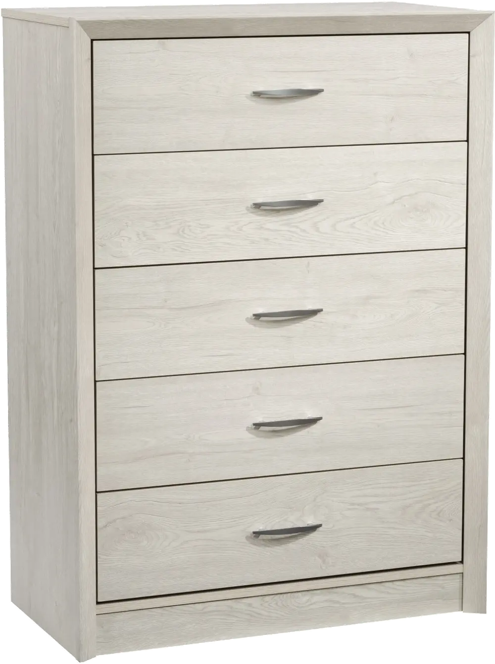 Newport Contemporary White Washed Oak Five Drawer Tall Dresser-1