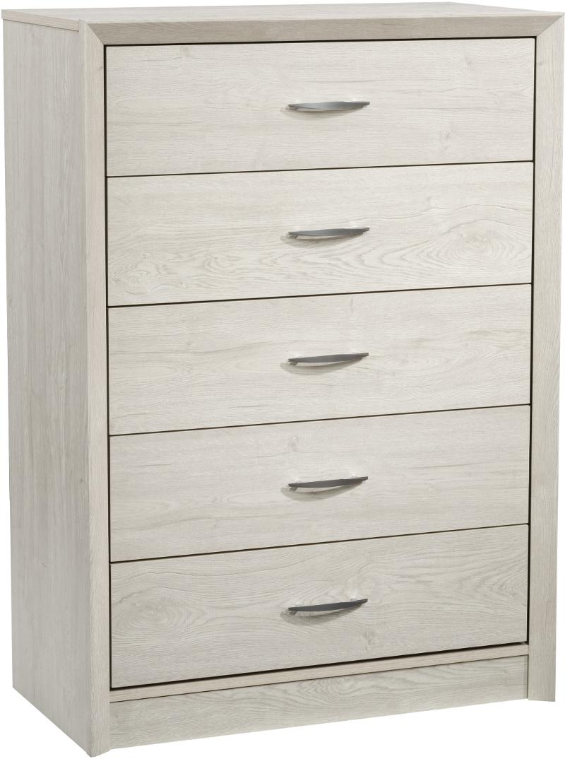 Newport Contemporary White Washed Oak, Contemporary Tall White Dresser