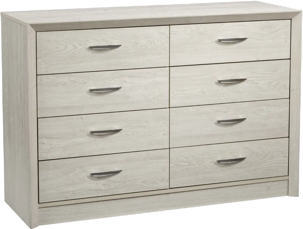 Newport Contemporary White Washed Oak 8-Drawer Dresser-1