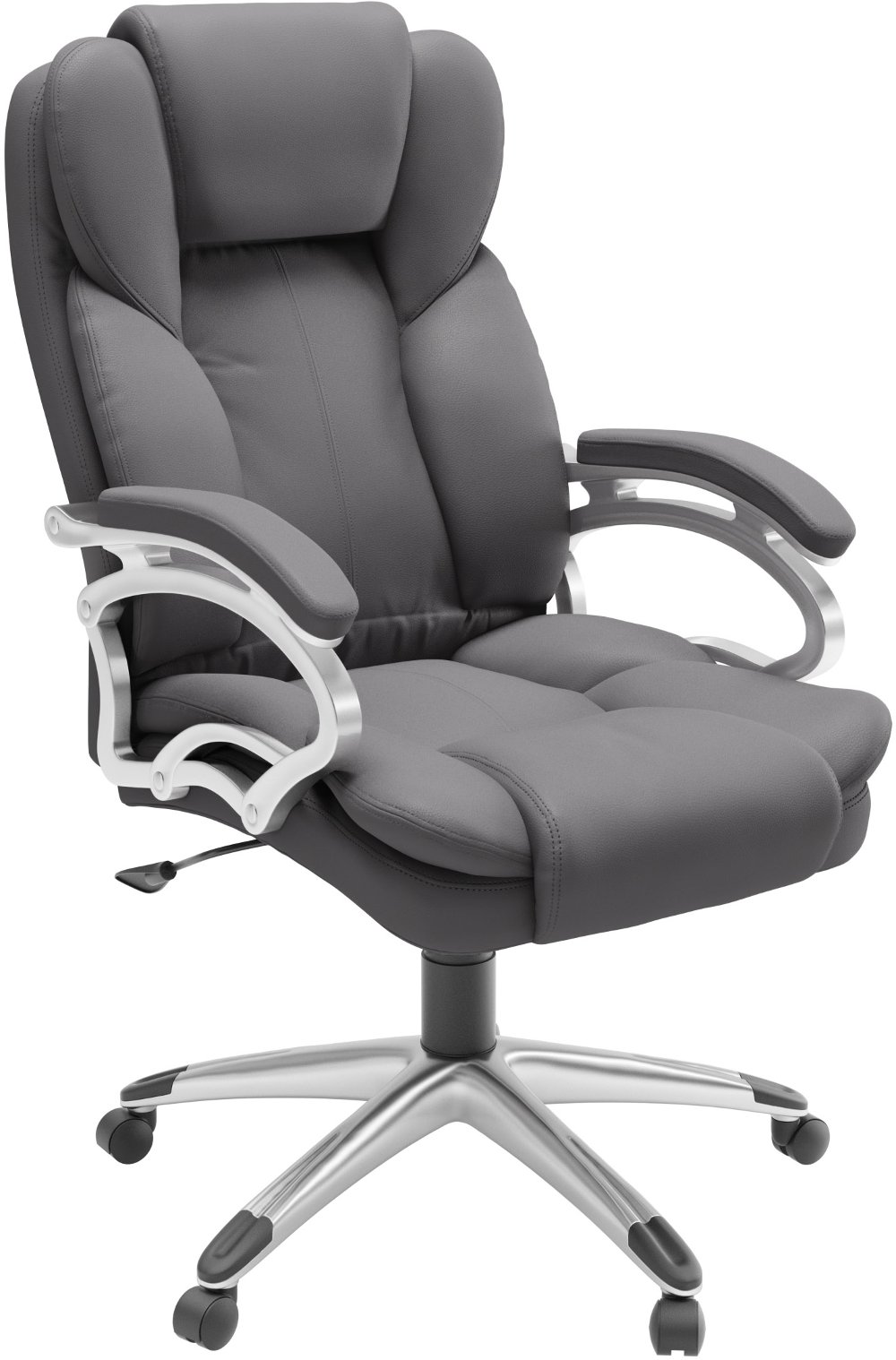 Photos - Computer Chair CorLiving Workspace Contemporary Gray Leatherette Executive Office Chair L 