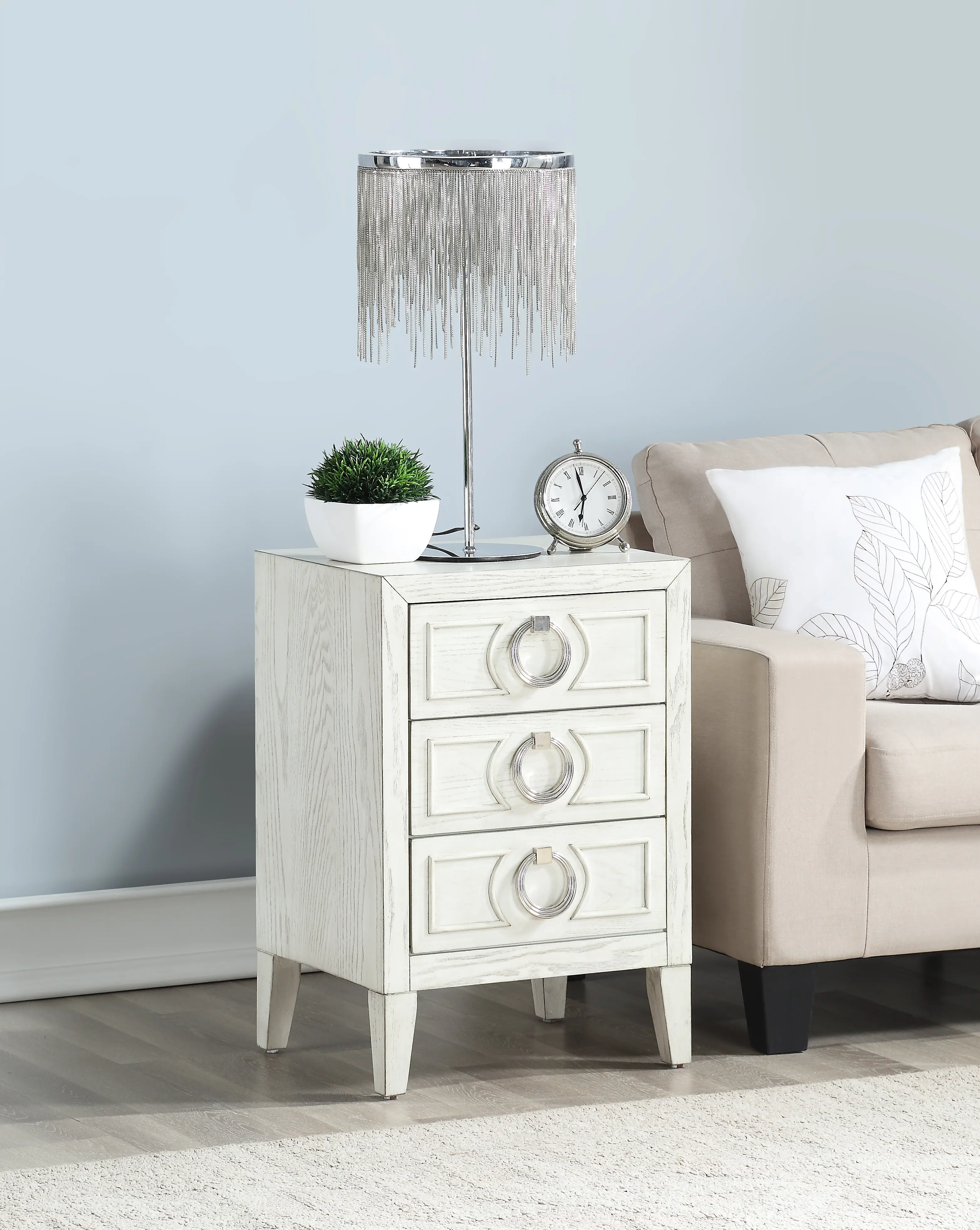Modern Eclectic White Nightstand