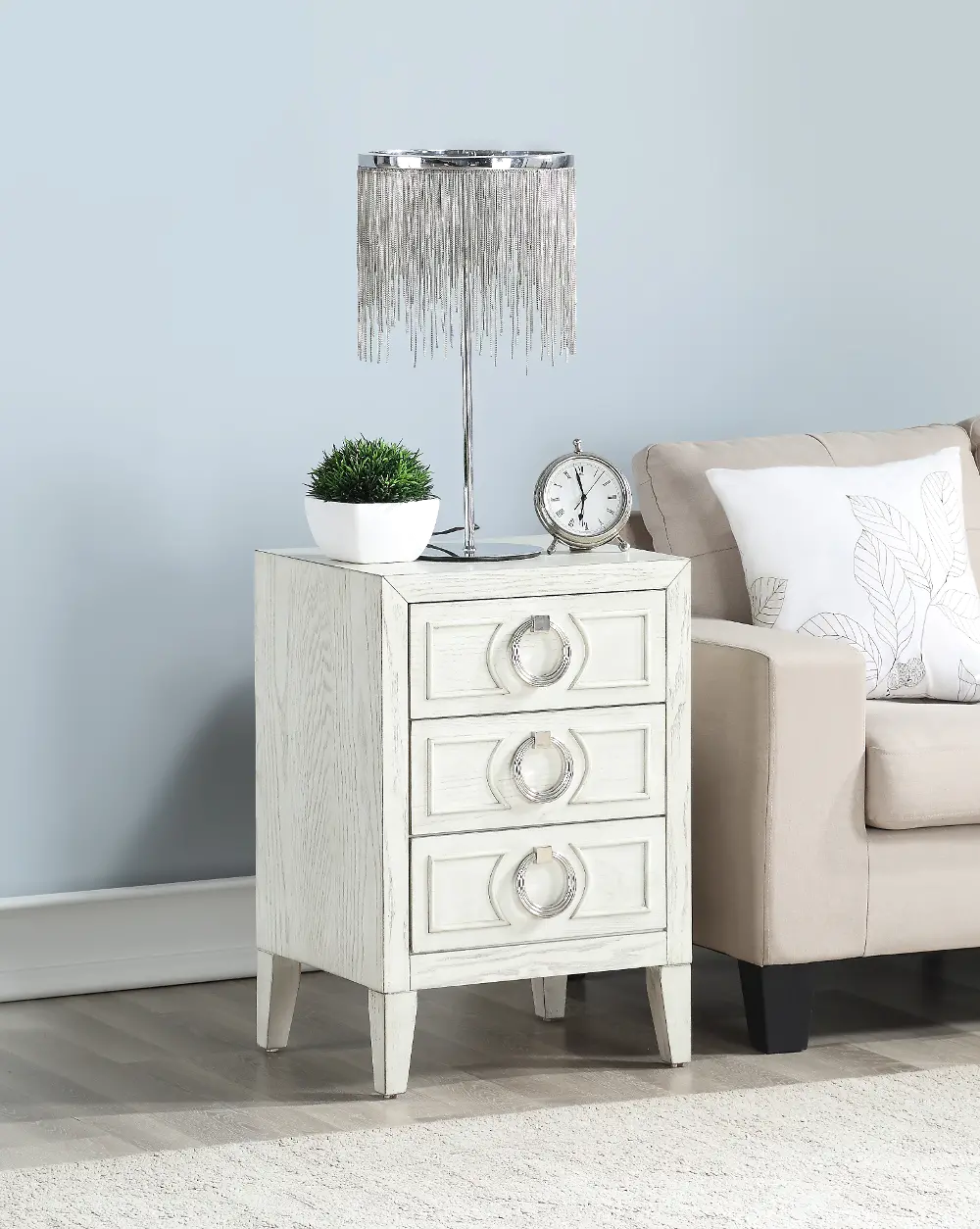 36650 Modern Eclectic White Nightstand-1