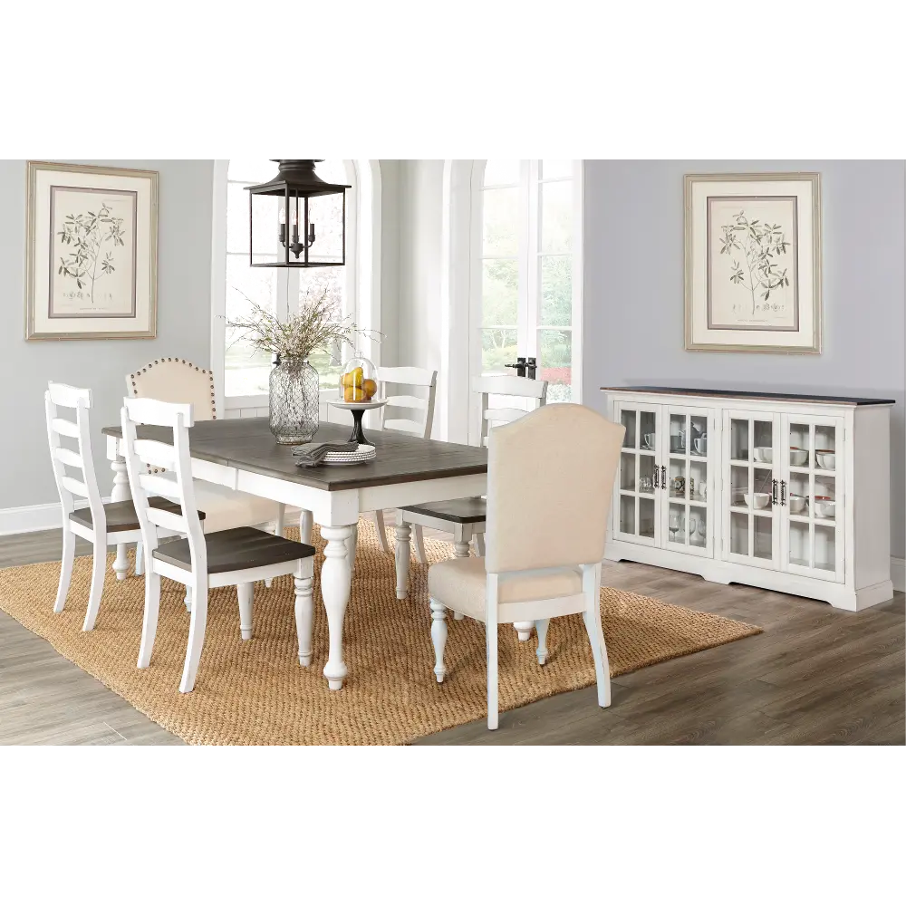 Bourbon County White Two-Tone 7 Piece Dining Set-1