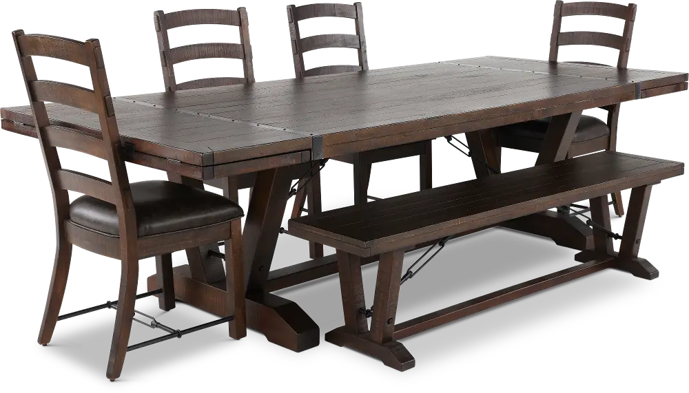 Homestead Dark Brown 6 Piece Dining Set-1