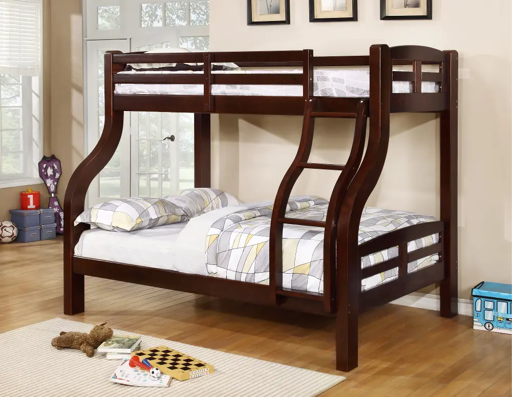 Big Bear Brown Twin-over-Full Bunk Bed-1