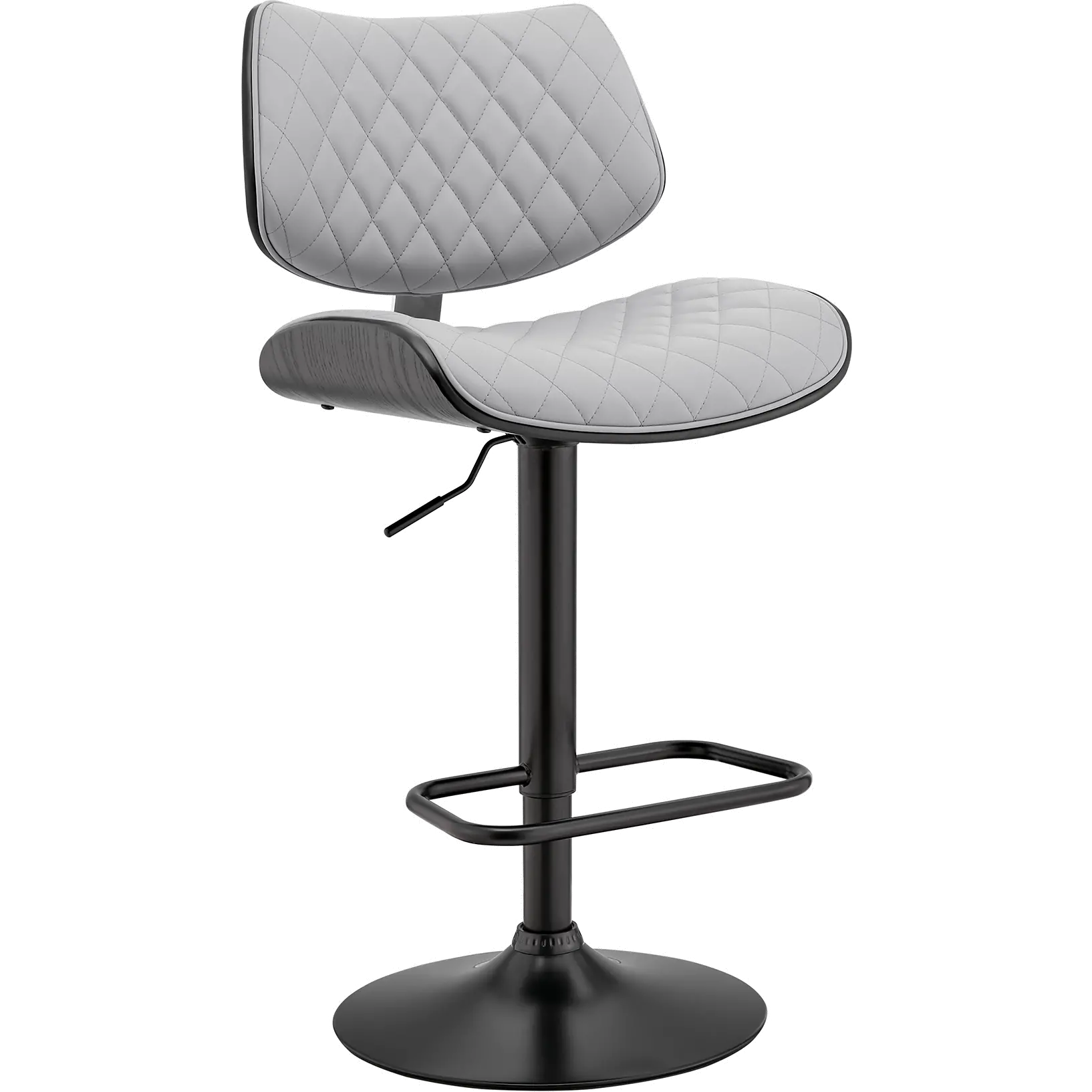 Leland Gray and Black Adjustable Swivel Bar Stool-1