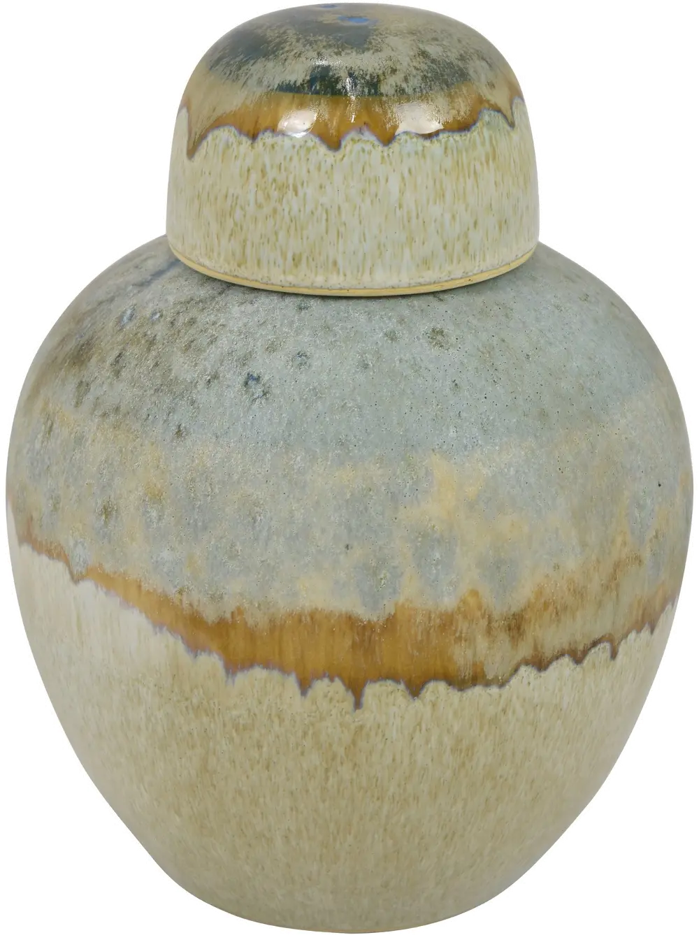 9.75  Blue and Rust Jar With Lid-1