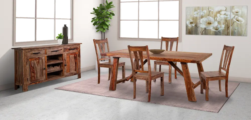 Kalispell Brown 5 Piece Dining Room Set-1