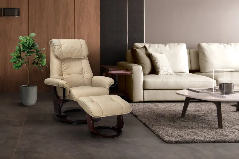 Ventura Scandinavian Taupe Leather, Scandinavian Furniture Leather Chair