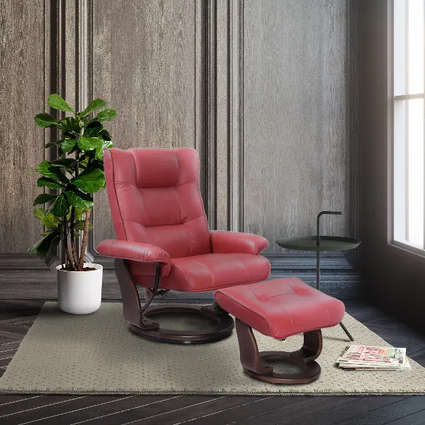 Monterey Scandinavian Scarlet Leather, Scandinavian Furniture Leather Chair