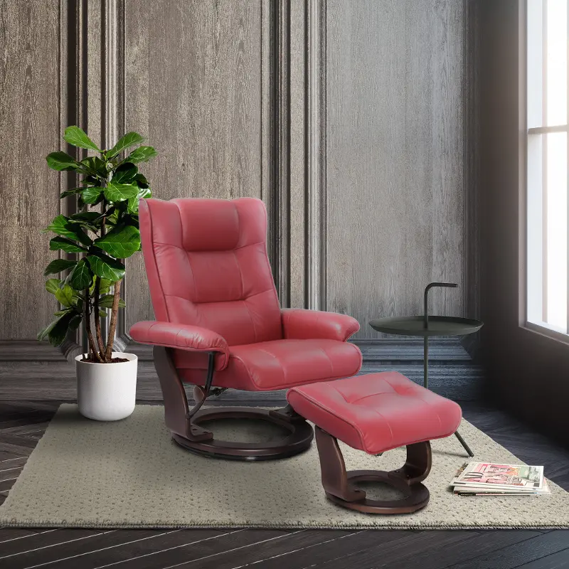 Monterey Scandinavian Scarlet Leather, Scandinavian Furniture Recliners