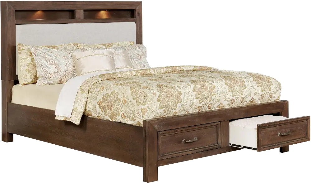 Moonlight Ridge Dark Oak Queen Storage Bed-1