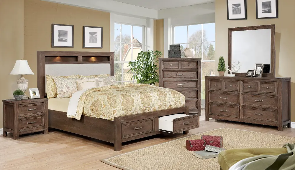 Moonlight Ridge Dark Oak 4 Piece Queen Bedroom Set-1