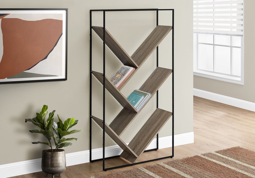 112561845 Cliff Contemporary 60 Taupe Bookcase sku 112561845