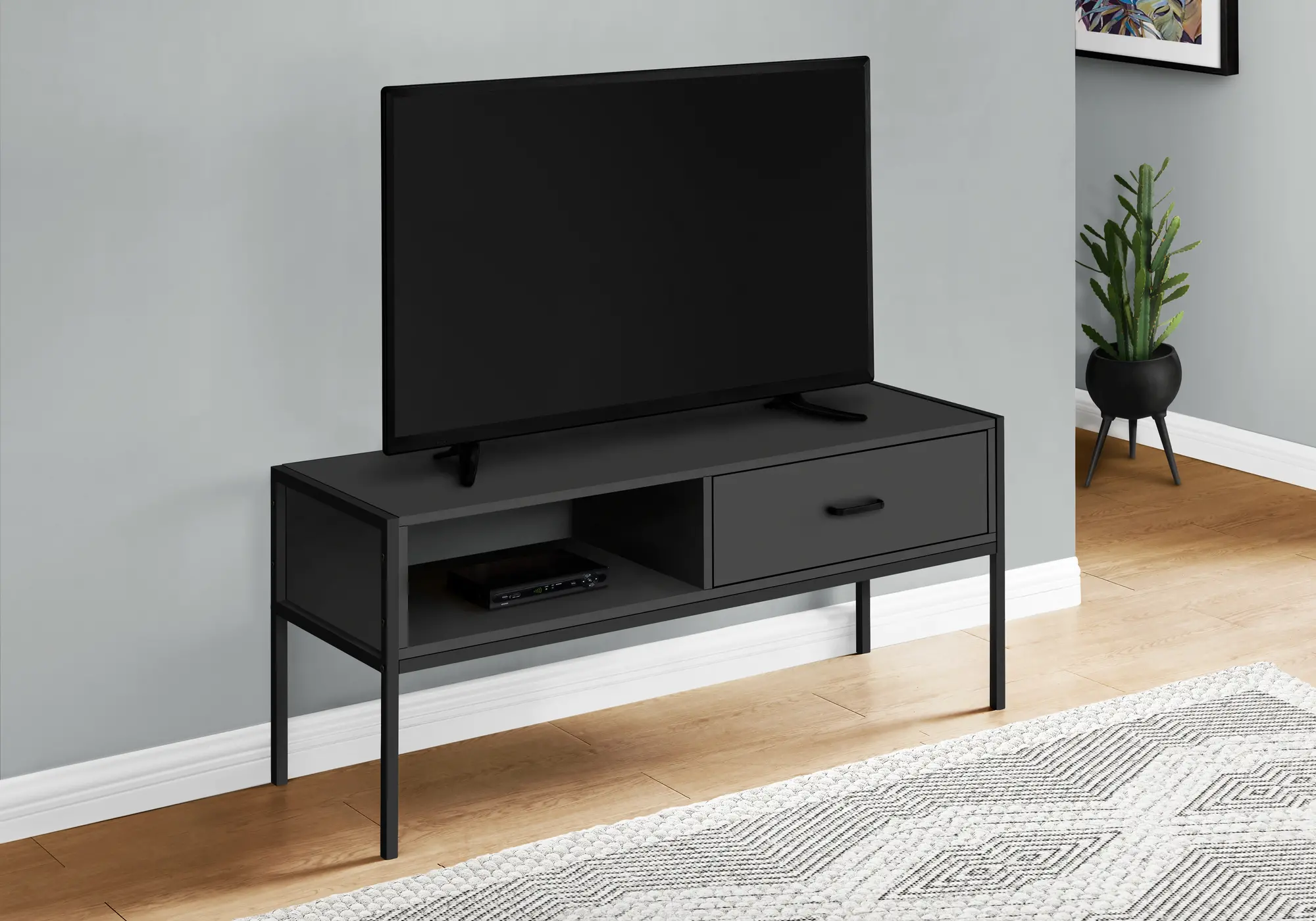 Industrial 48 Inch Black TV Stand