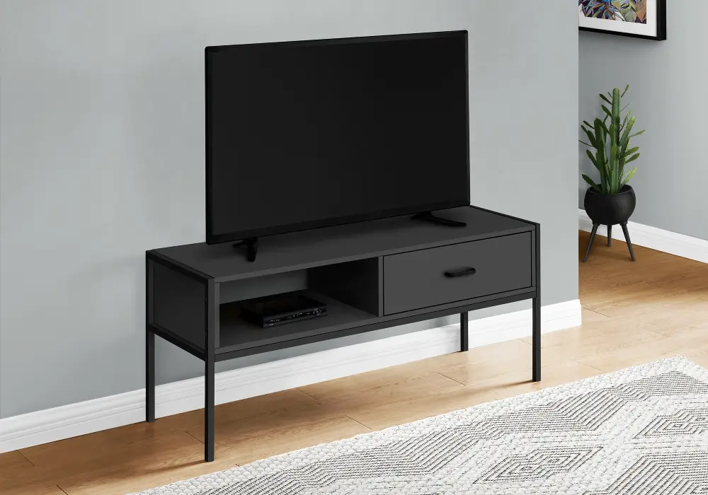 Industrial 48 Inch Black TV Stand-1